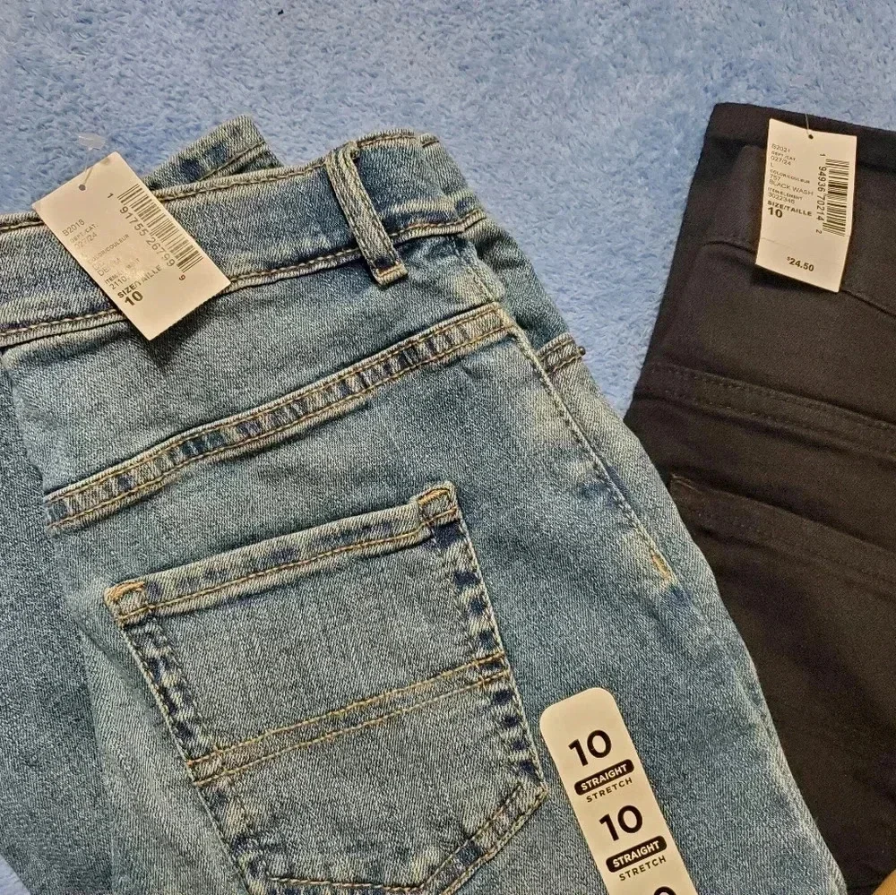 Khaki blue black 3 jean bundle Size 10 Boys Osh Kosh